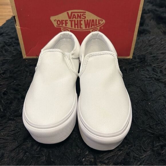 VANS Asher white platform slip on shoes sneakers women’s 9 new - Picture 2 of 7